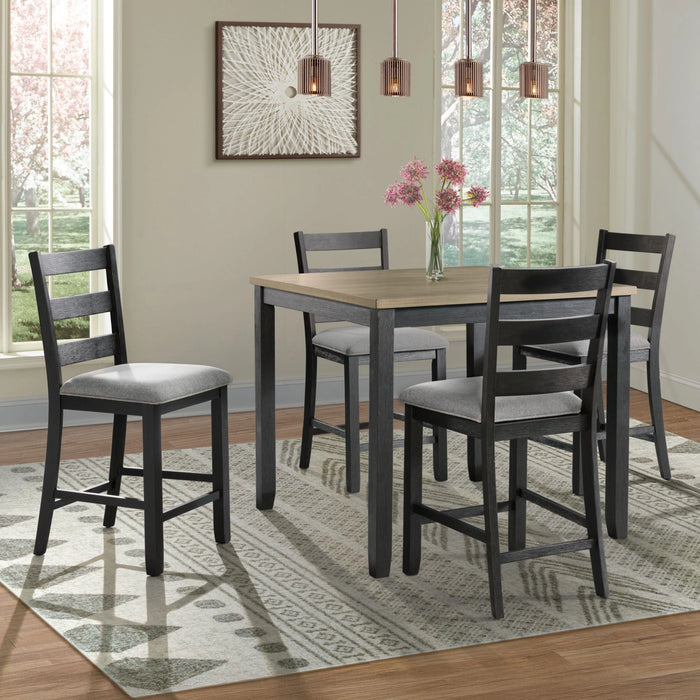 Martin Side Chair with Grey Fabric - Black Finish (2 Per Carton)