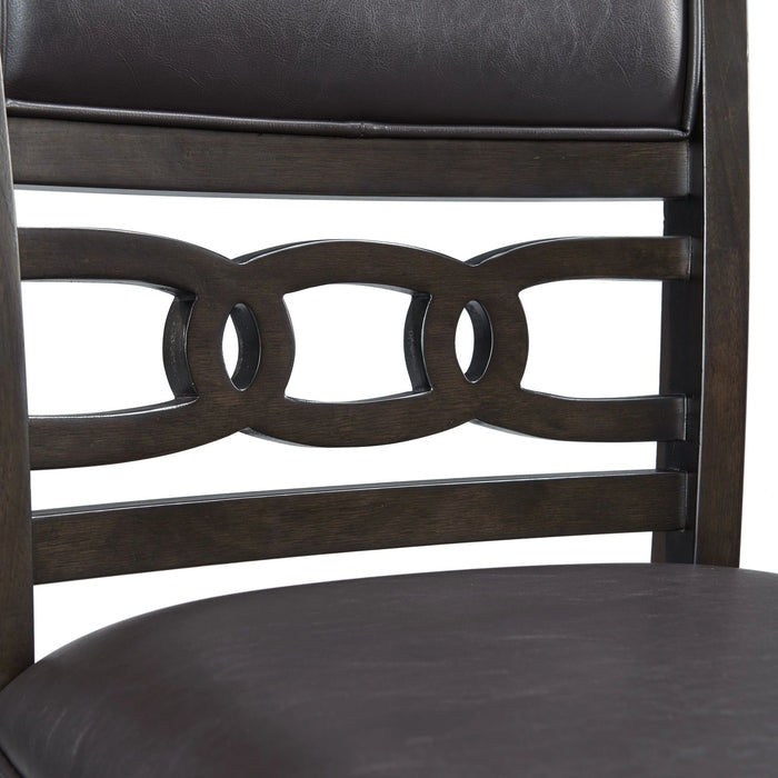 Amherst Counter Height 5PC Dining Set-Table and Four Faux Leather Side Chairs in Walnut
