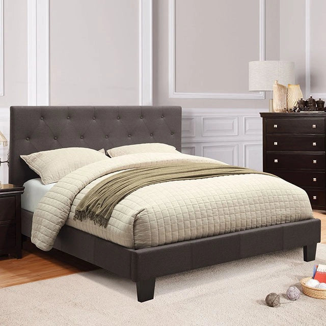 LEEROY Cal.King, E.King, & Full Bed Ivory & Gray