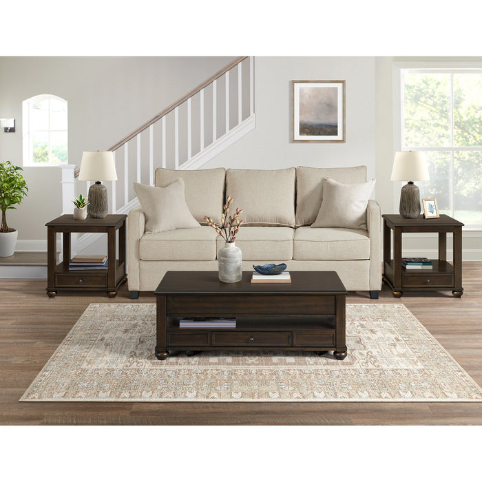 Wagner Rectangular Lift-Top Coffee Table w/ Casters in Cherry