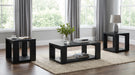 Pavone Open-Shelf Coffee and End Table Set - Black 3-Piece Set