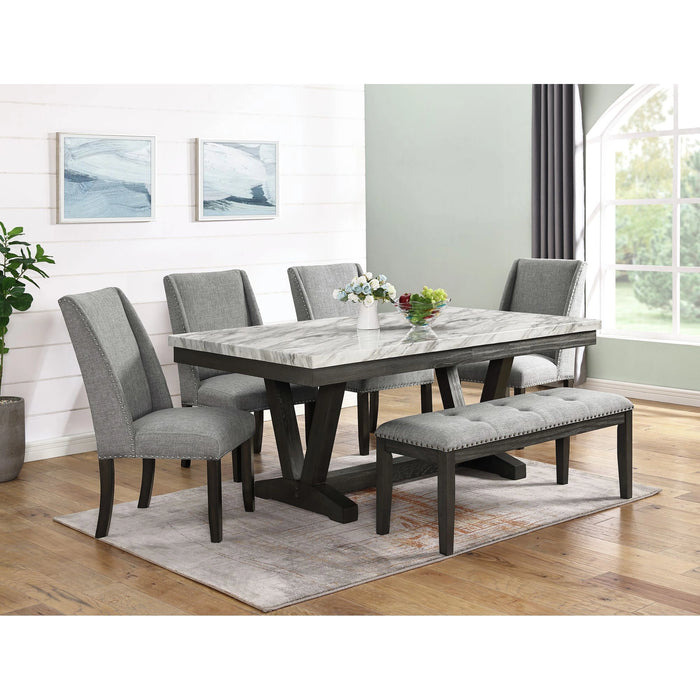 Everdeen Dining Set in Charcoal-Table & Four Chairs