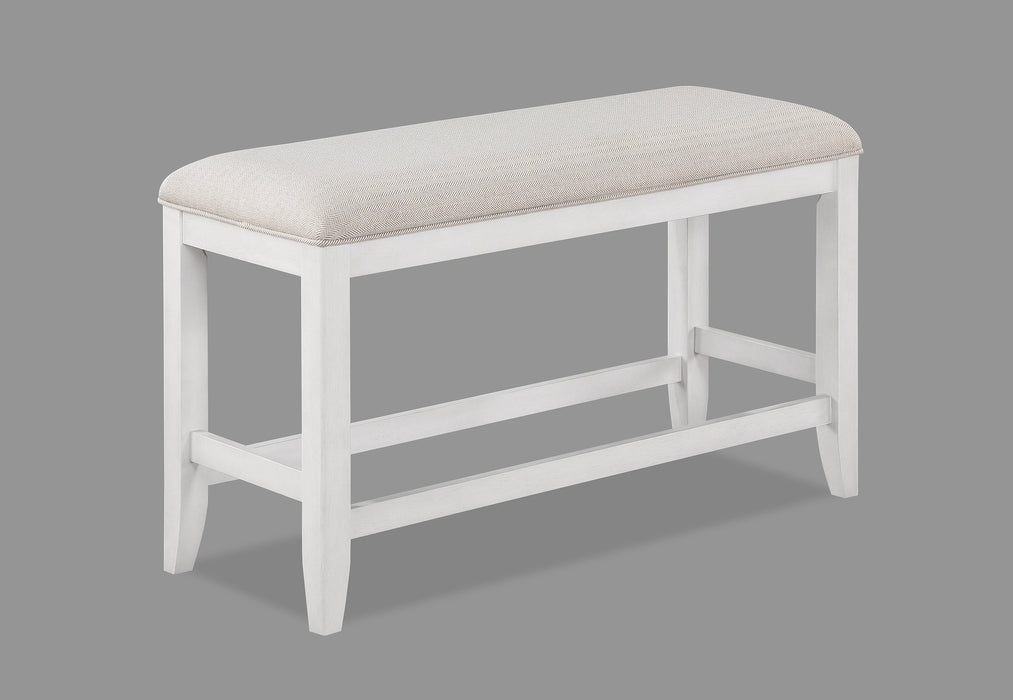 Crown Mark Furniture Wendy Counter Height Bench in White image