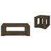 Pavone Open-Shelf Coffee and End Table Set - Dark Rustic Mango 2-Piece Set