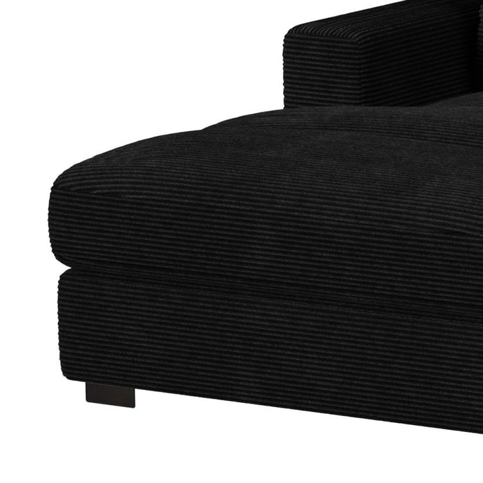 Arizona 7PC Sectional Set with LHF Chaise in Steno Black