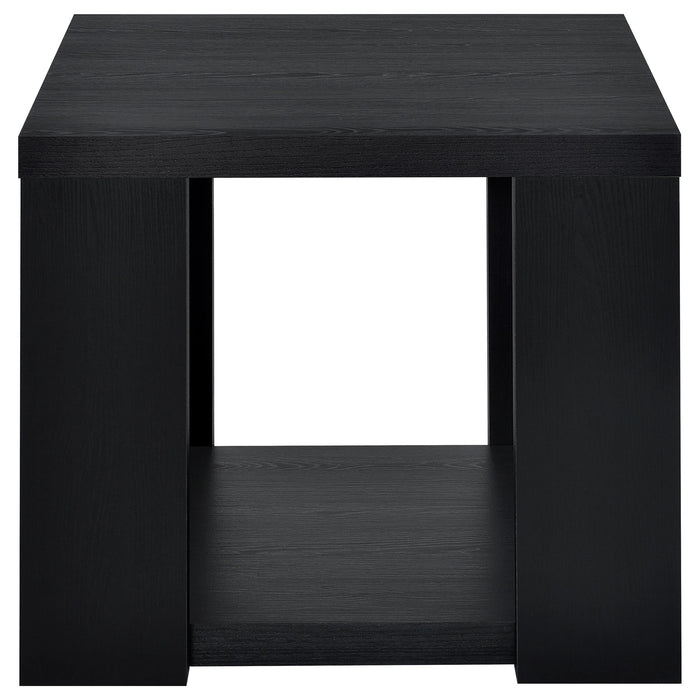 Pavone Open-Shelf Coffee and End Table Set - Black 3-Piece Set