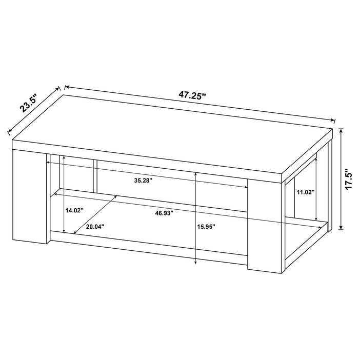 Pavone Open-Shelf Coffee and End Table Set - Black 2-Piece Set