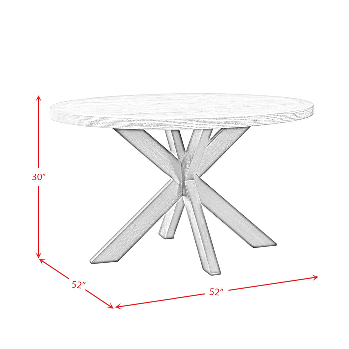 Axel Round Dining Table with Light Grey Top in Espresso