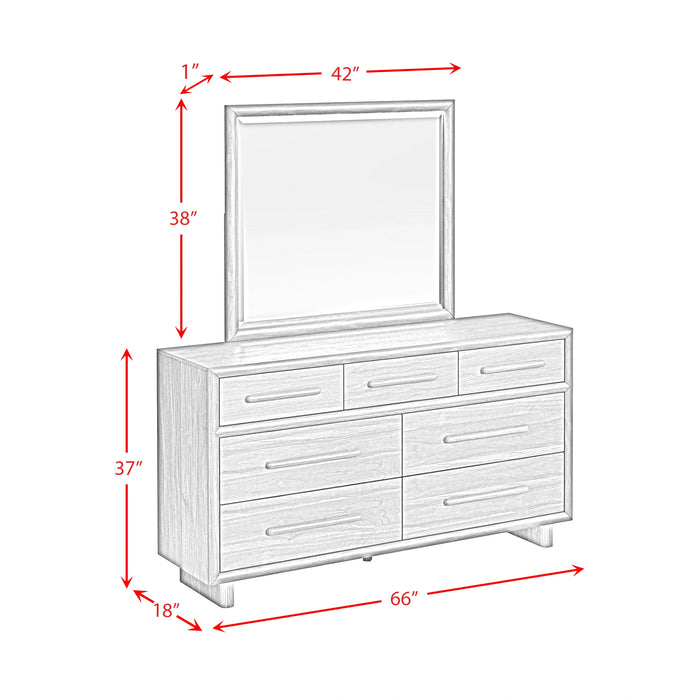 Brisbane Dresser and Mirror Set with LED in Brown