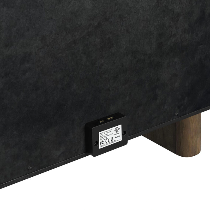 Brisbane UPH Bedroom Set with Boucle Beige and LED