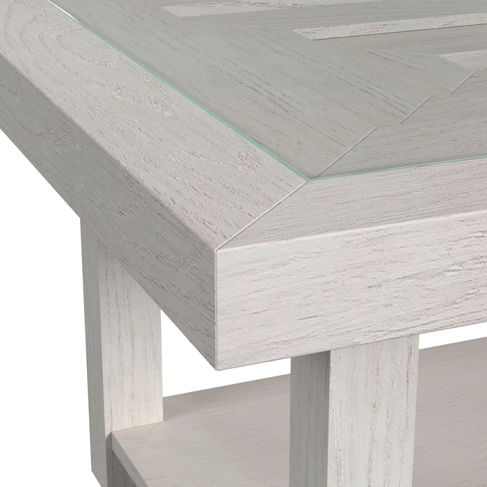 Avalanche 3PC Occasional Table Set in Antique White-Coffee Table & Two End Table