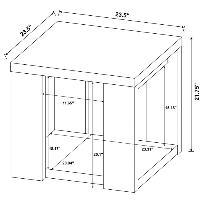 Pavone Open-Shelf Coffee and End Table Set - Black 3-Piece Set