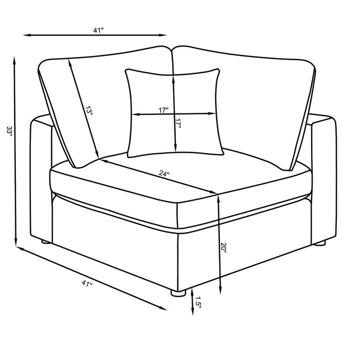 Serene 5-piece Upholstered Modular Sectional Sofa Beige