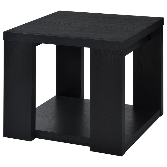 Pavone Open-Shelf Coffee and End Table Set - Black 2-Piece Set