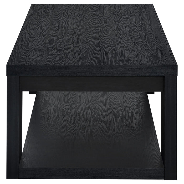 Pavone Open-Shelf Coffee and End Table Set - Black 3-Piece Set