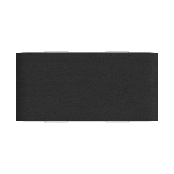 Ridgemont 2PC Occasional Table Set in Black with Grain-Coffee Table & End Table