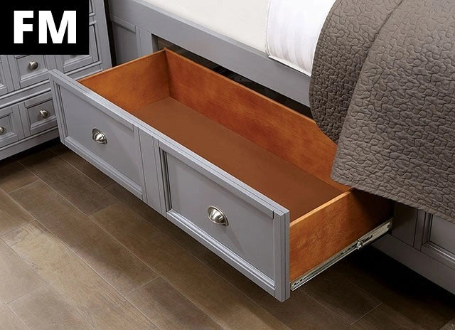 CASTILE Cal.King, E.King, Full, Queen, & Twin Bed, White, Pink, & Grey