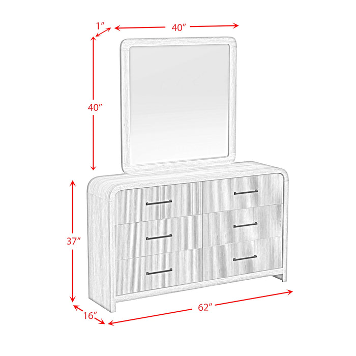 Ridgemont Dresser and Mirror Set in Black with Grain
