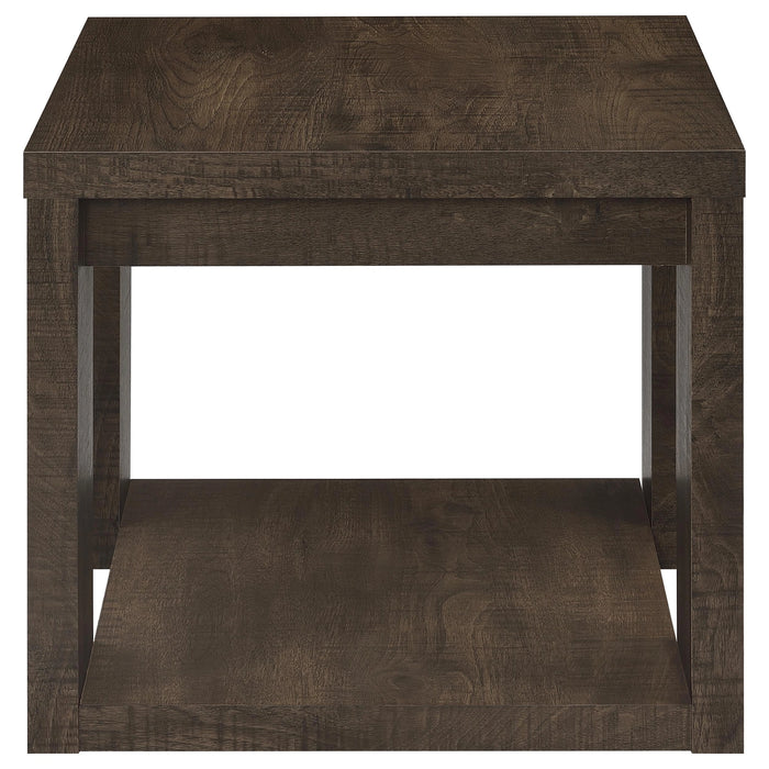 Pavone Open-Shelf Coffee and End Table Set - Dark Rustic Mango 2-Piece Set