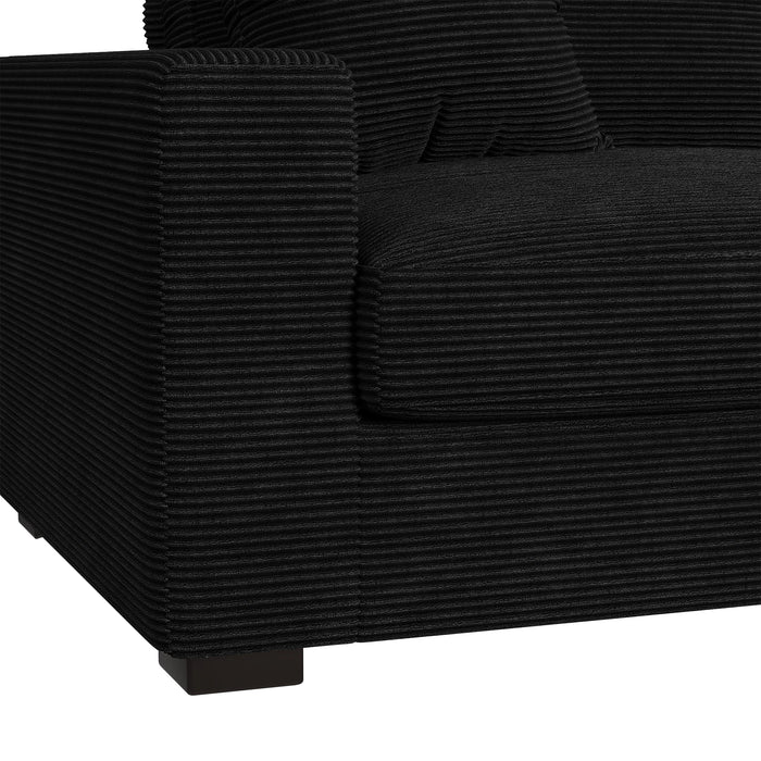 Arizona 7PC Sectional Set with RHF Chaise in Steno Black