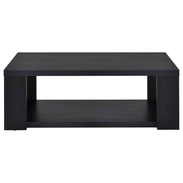 Pavone Open-Shelf Coffee and End Table Set - Black 2-Piece Set