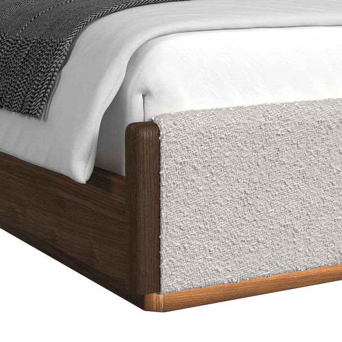 Brisbane UPH Bed with Boucle Beige and LED