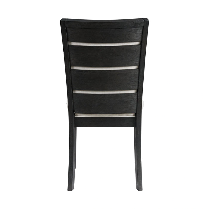 Grady 7PC Dining Set in Black-Table & Six Slat Back Chairs
