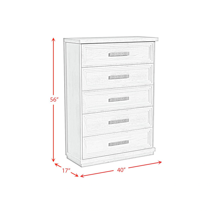 Avalanche 5-Drawer Chest in Antique White