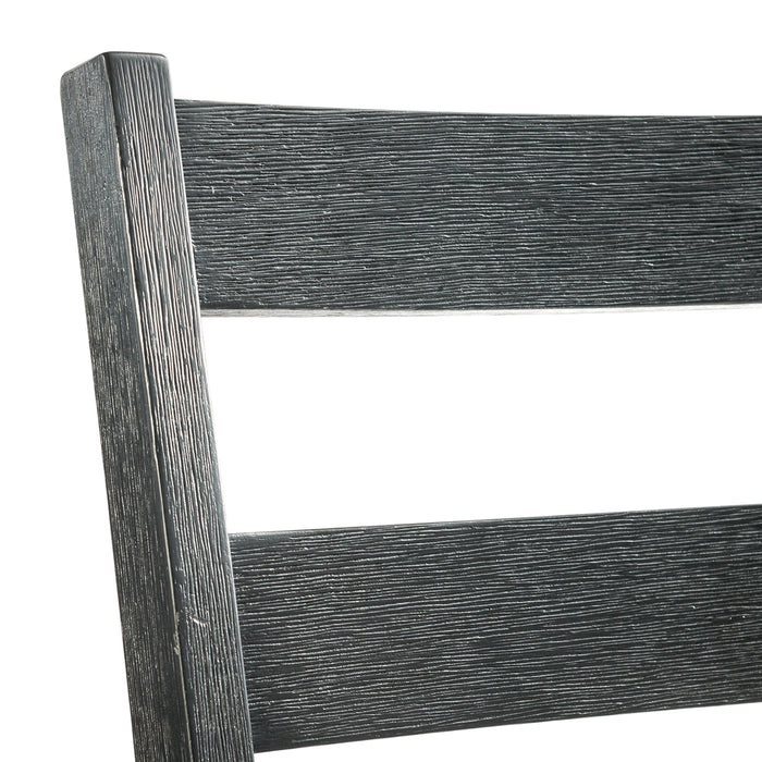 Martin Counter Side Chair with Grey Fabric - Black Finish (2 Per Carton)