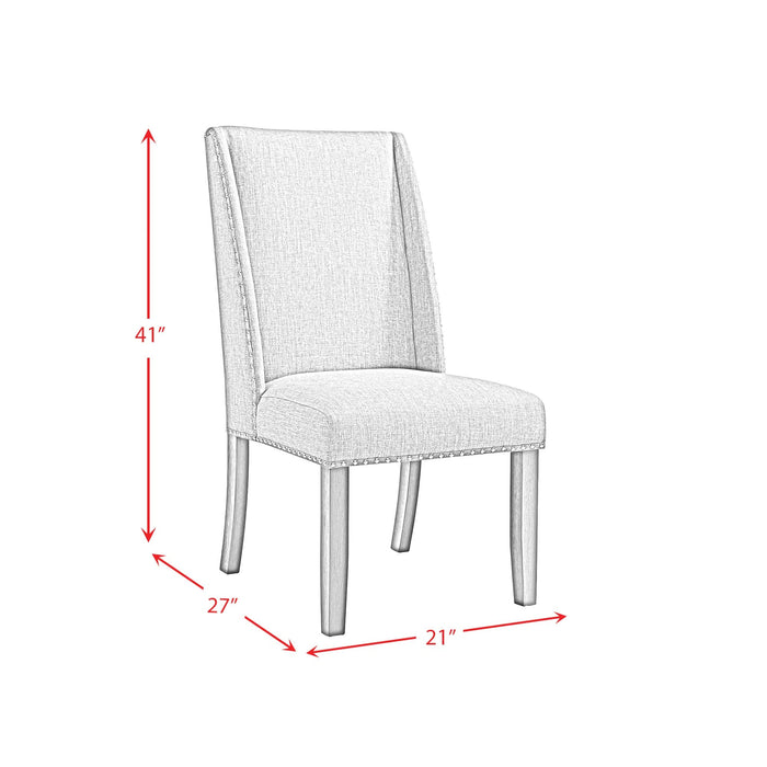 Everdeen Side Chair w/ Grey Fabric and Nail Heads in Charcoal (2 Per Carton)
