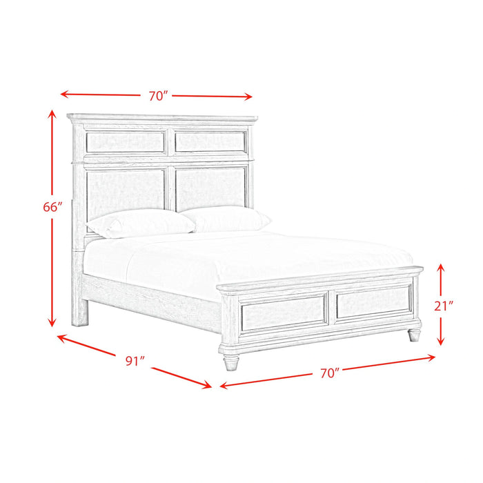 Whit-Ash Panel Bedroom Set with Door Chest