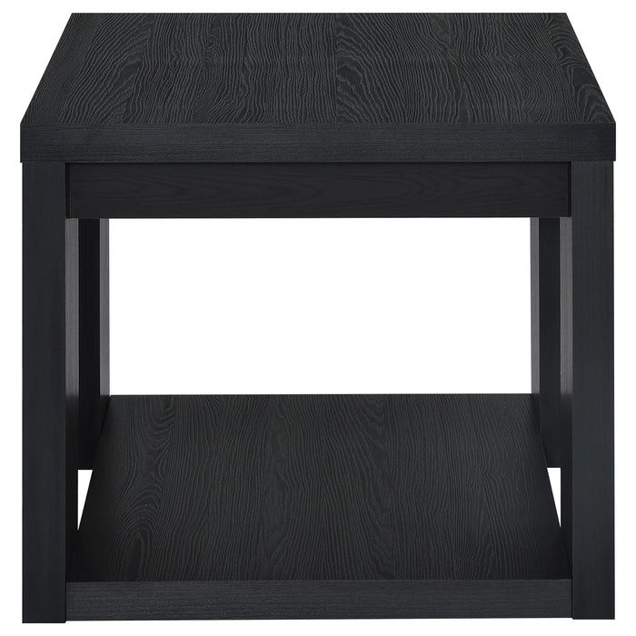 Pavone Open-Shelf Coffee and End Table Set - Black 3-Piece Set