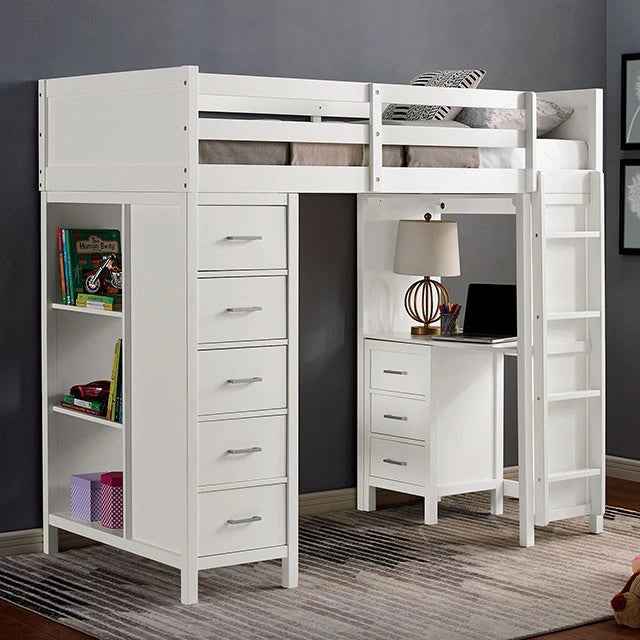 CASSIDY Twin Loft Bed w/ Drawers