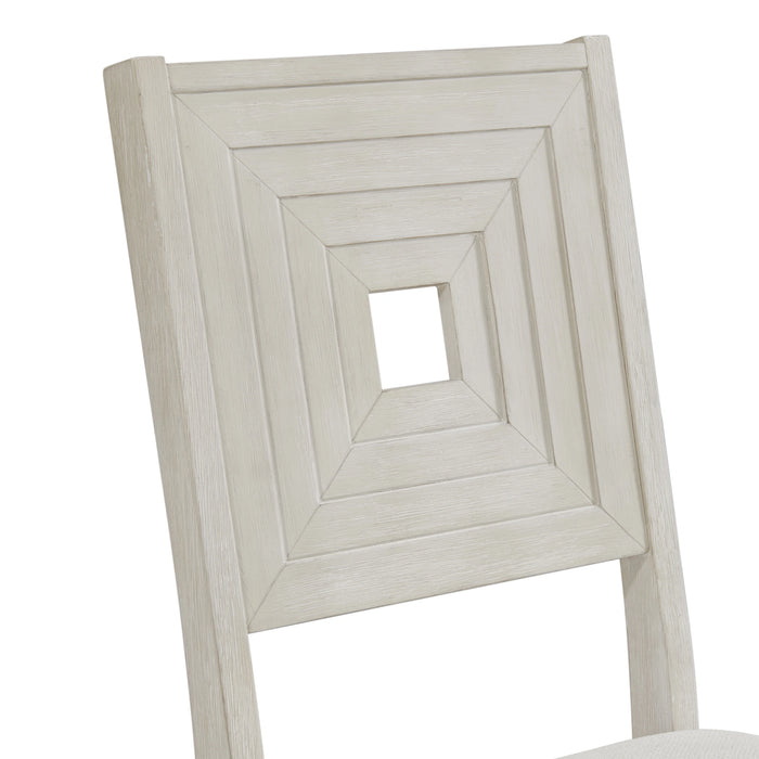 Avalanche Standard Height Dining Set in Antique White-Table and Four Chairs
