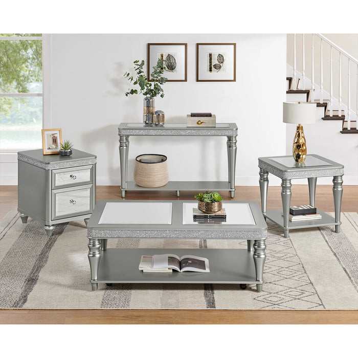 Avril Sofa Table in Silver