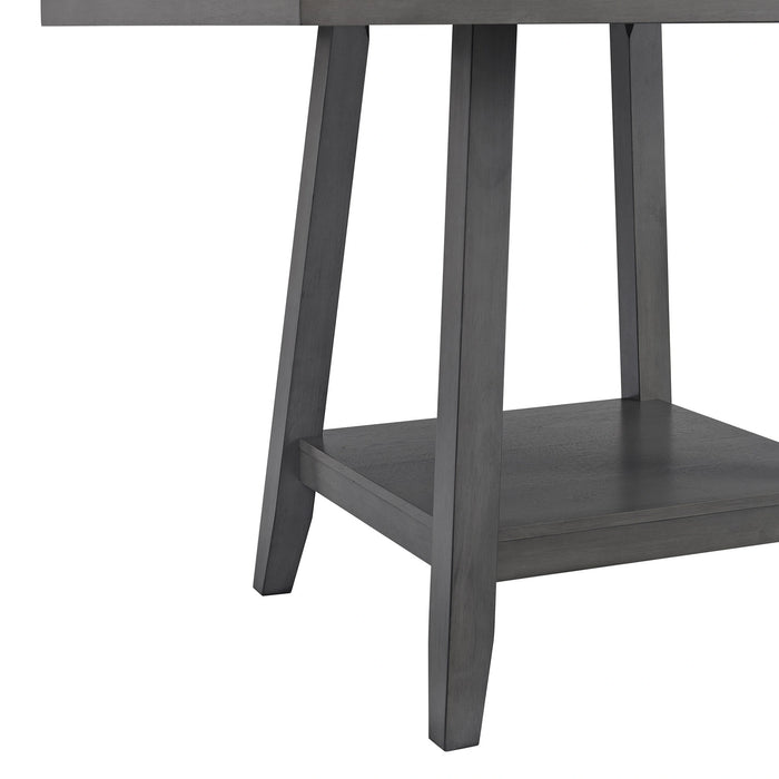 Seneca Counter Height Dining Set in Brown-Table and Four Chairs