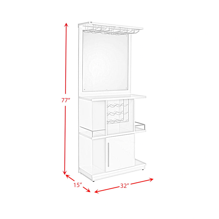 Wendolyn Wine Cabinet with Light in Glossy White