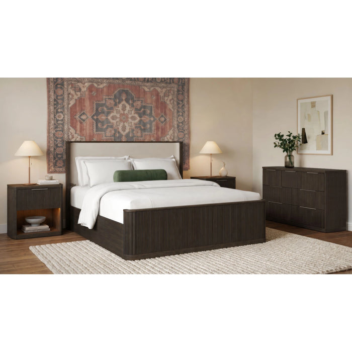 Sylvie UPH Bedroom Set with 2 Nightstands