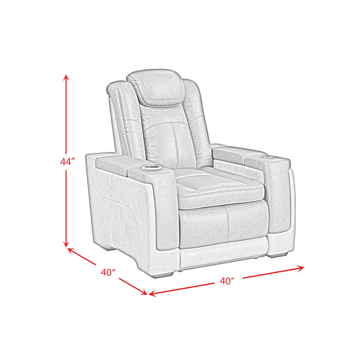 Lantana Power Motion Recliner with Power Headrest, Led ,wireless charger and cup holder in Rocky Grey/Brown