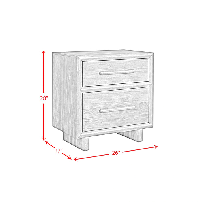 Brisbane Nightstand with USBC and LED in Brown