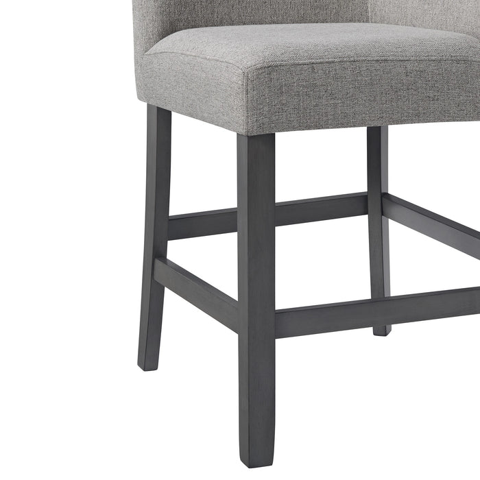 Seneca Counter 3PC Corner Bench Grey Fabric in Grey