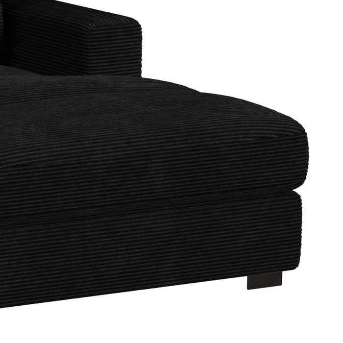 Arizona 6PC Sectional Set with RHF Chaise in Steno Black
