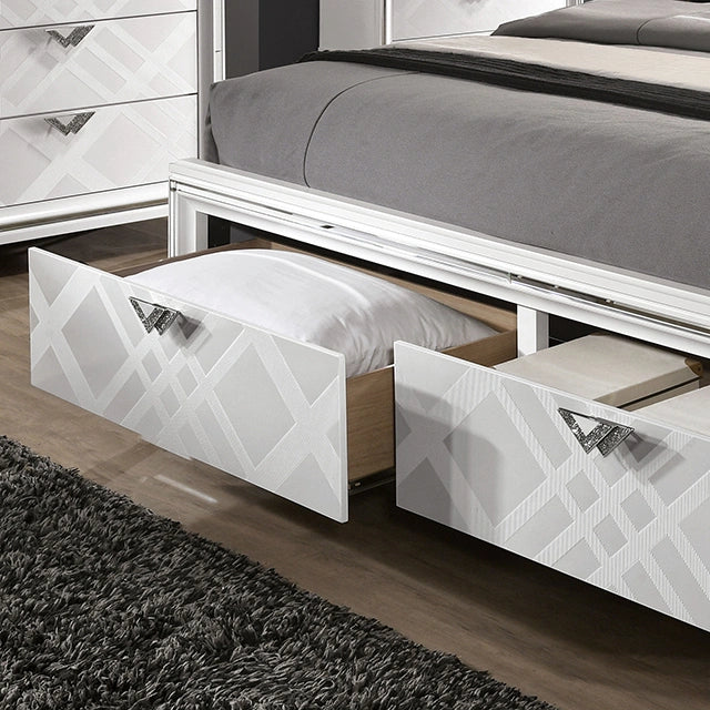 Emmeline 4 & 5 Piece Queen Bedroom Set Gray & White