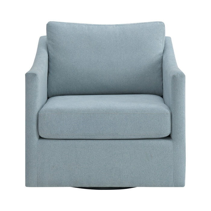 Acacia Swivel Chair in Freya Light Blue