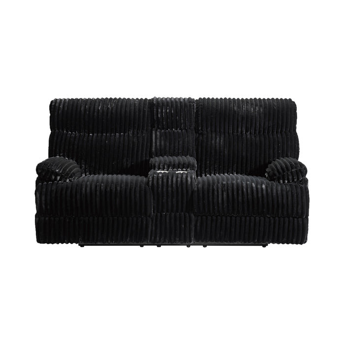 Admiral Motion Loveseat with Console in Masis Black