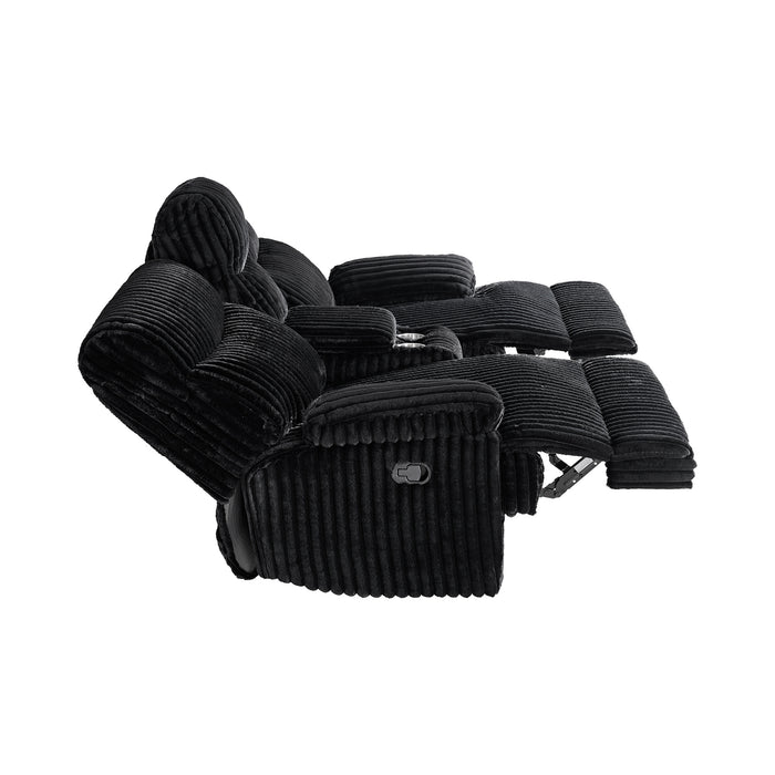 Admiral Motion Loveseat with Console in Masis Black