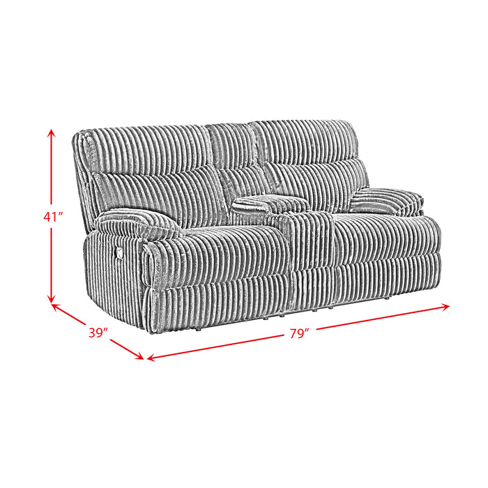 Admiral 2PC Living Room Set in Masis Black-Sofa & Loveseat