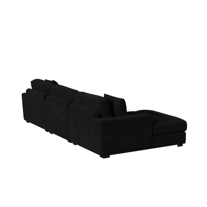 Arizona 3PC Sectional Set with LHF Chaise in Steno Black