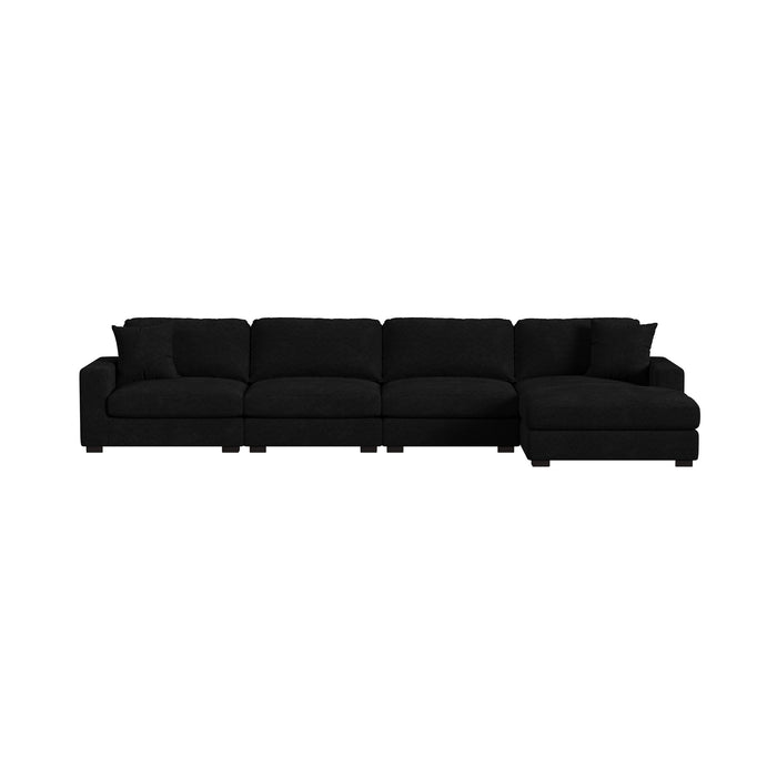 Arizona 4PC Sectional Set with RHF Chaise in Steno Black