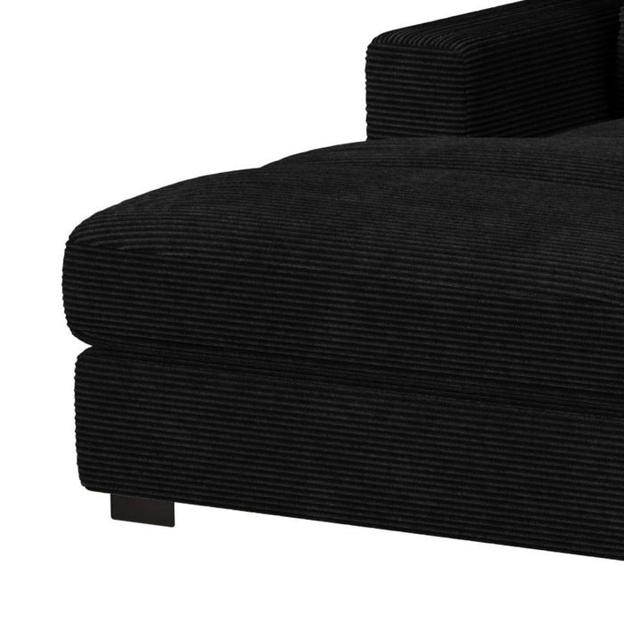 Arizona 6PC Sectional Set with LHF Chaise in Steno Black